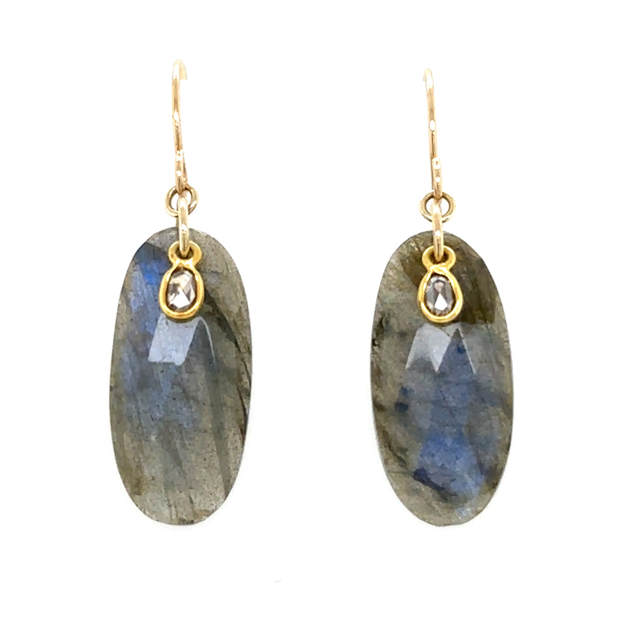 Labradorite + Diamond Sandpiper Earrings