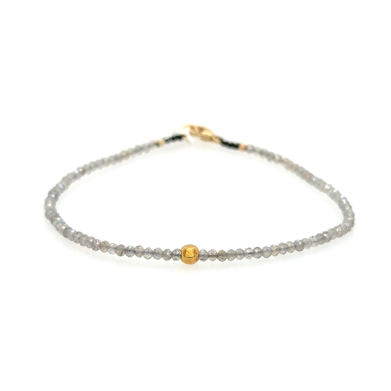 Labradorite + 18k Nugget Bead Strand Bracelet
