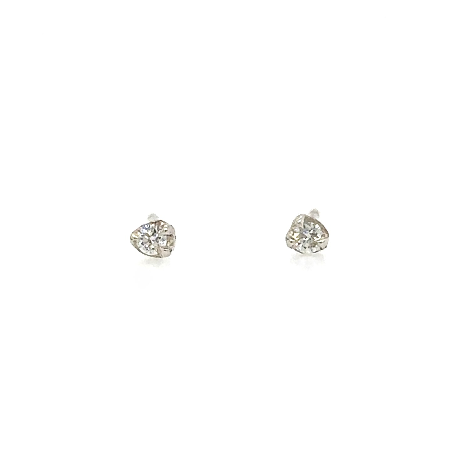 Tiny Silver Diamond Studs