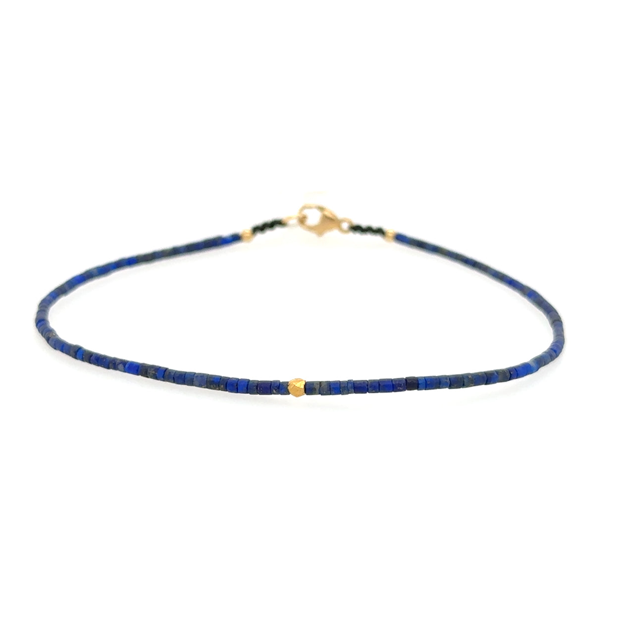 Heishi Lapis + 18k Speck Bead Strand Bracelet