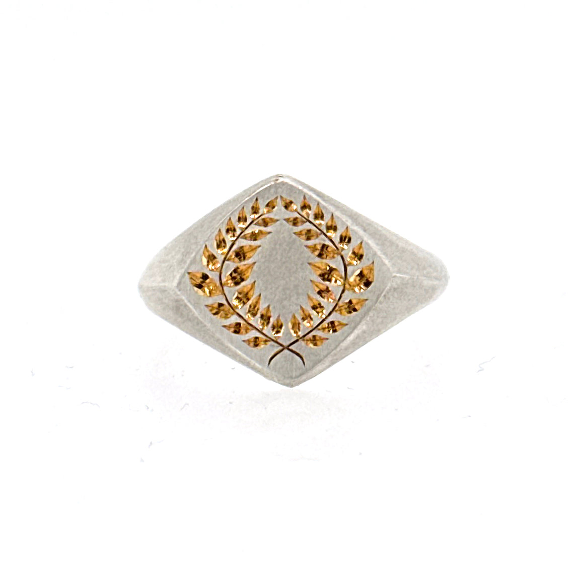 Two-Tone Laurel Signet Ring