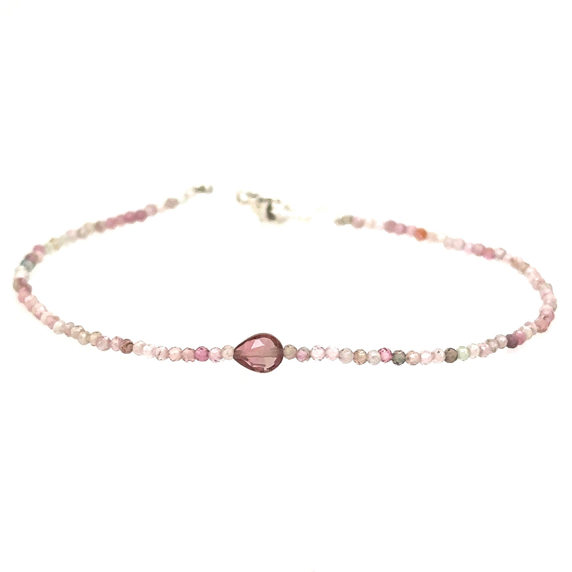 Lavender Pink Tourmaline Beaded Bracelet