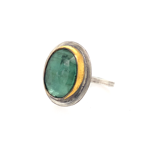 Light Blue - Green Kyanite Ring (SS/24k)