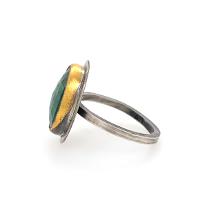 Light Blue - Green Kyanite Ring (SS/24k)