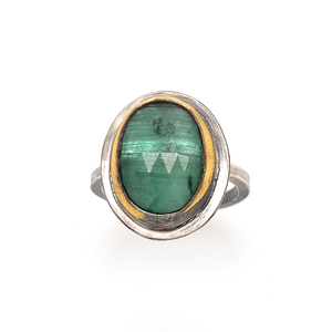 Light Blue - Green Kyanite Ring (SS/24k)