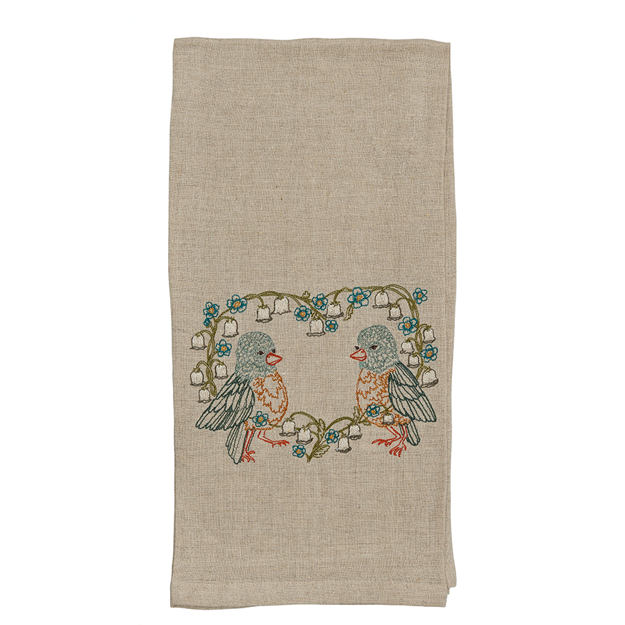 Lily Love Birds Tea Towel