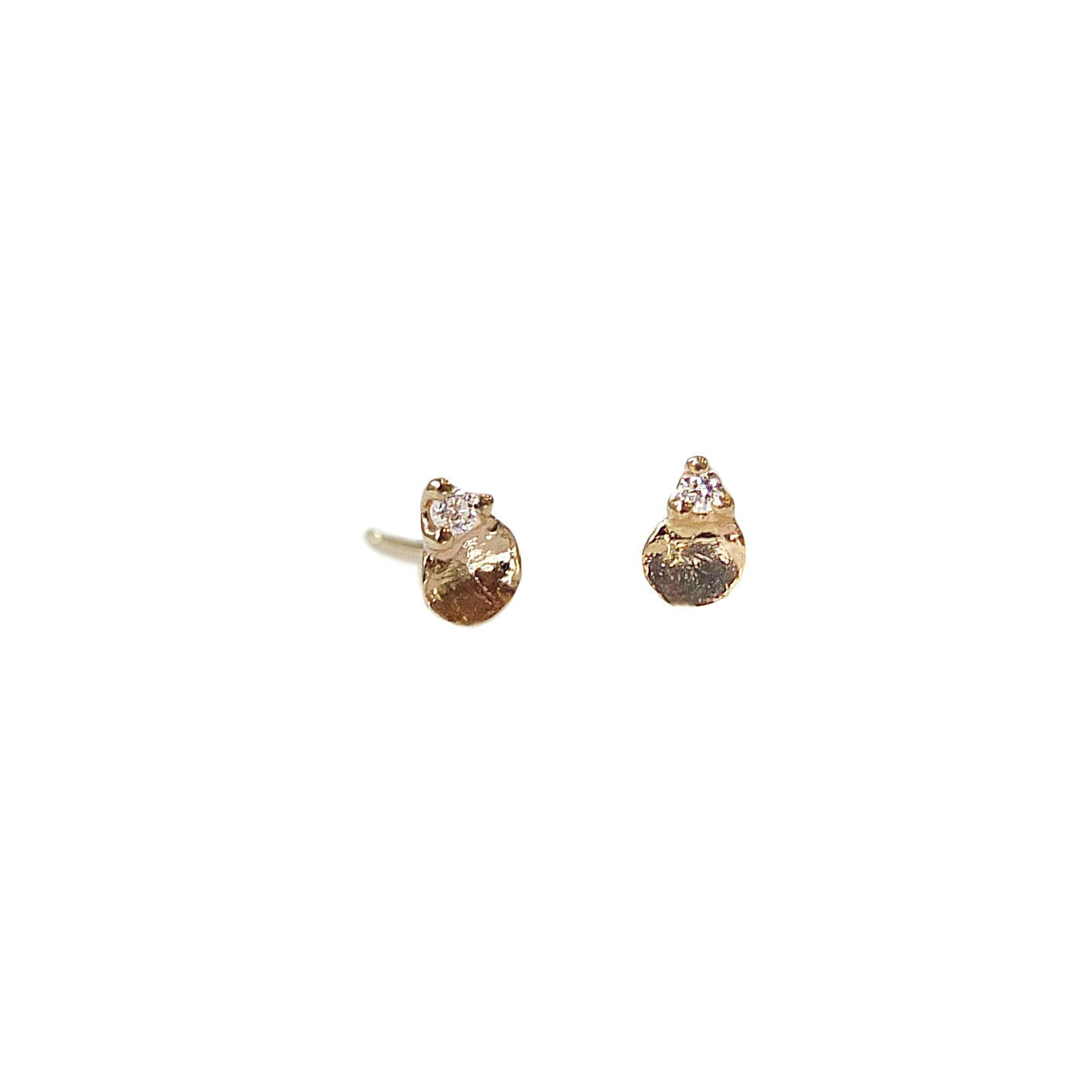 14k Lily Pad Diamond Studs