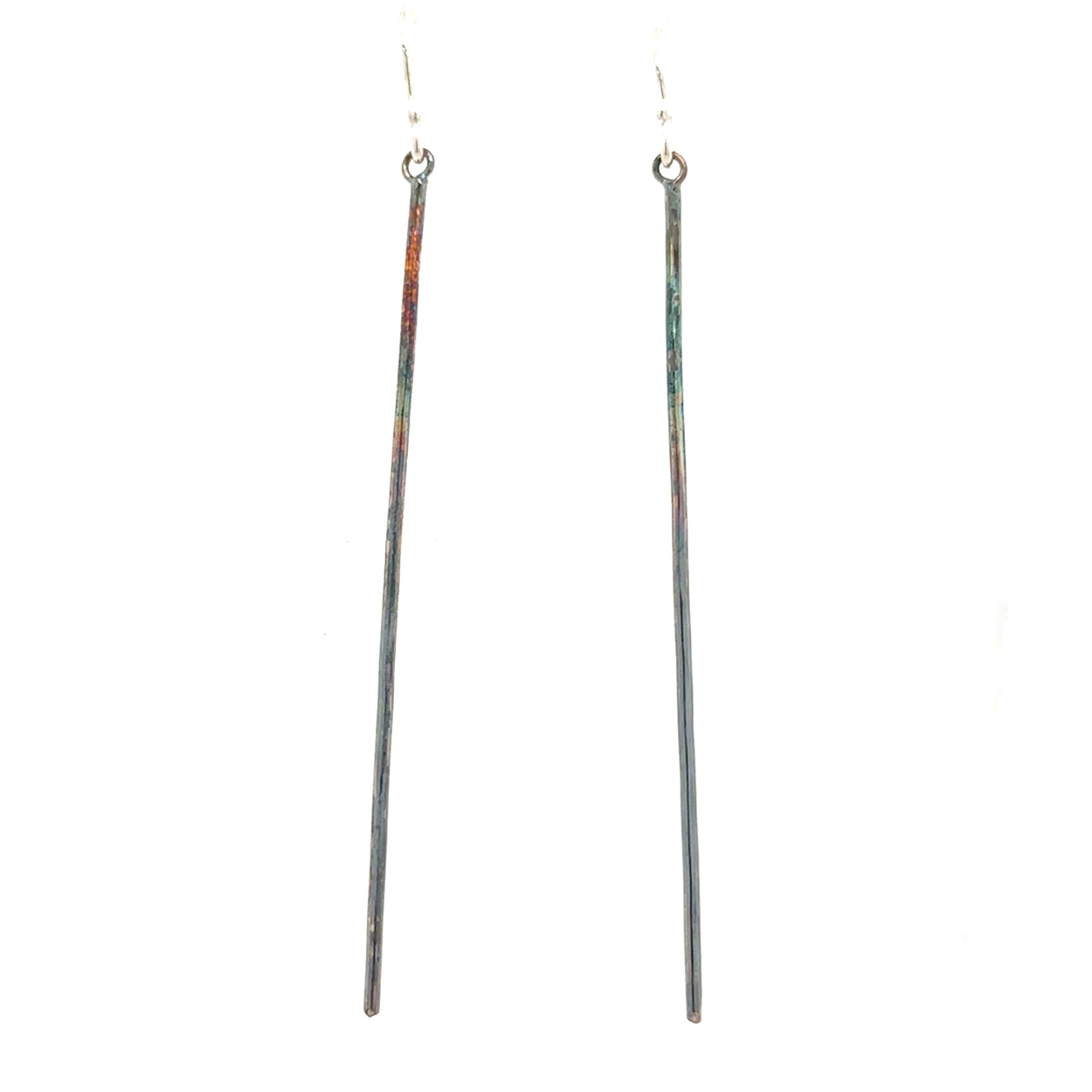 Oil Slick Oxidized Long Line Earrings