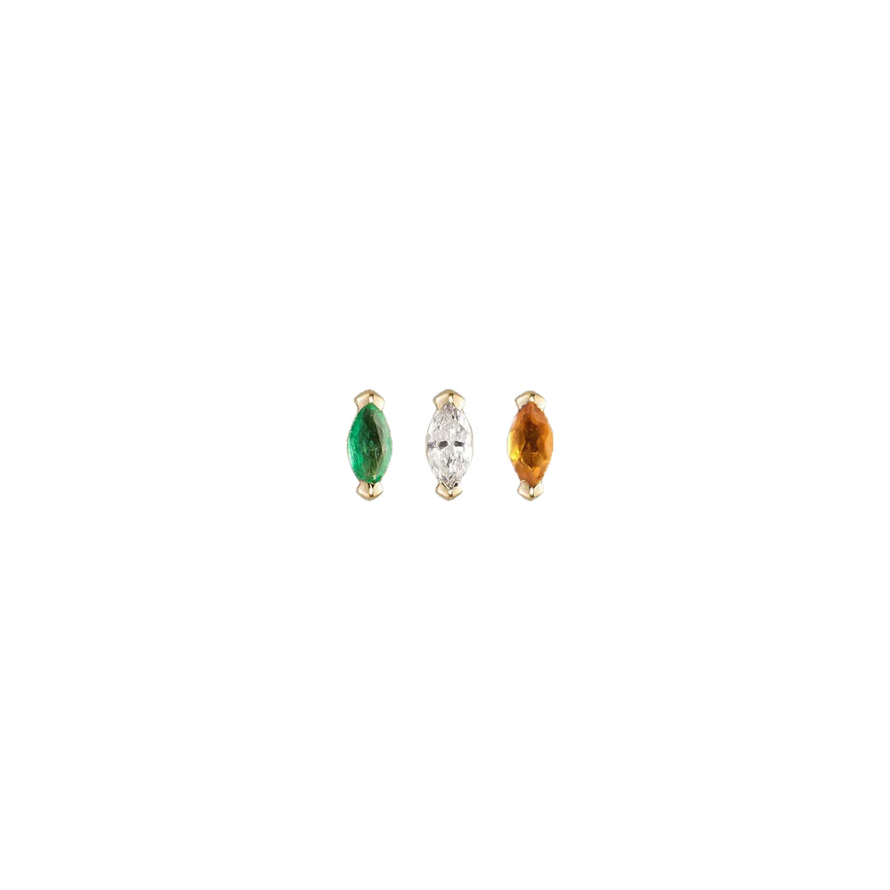 9k Mini Claw Marquise Stud (SINGLE)