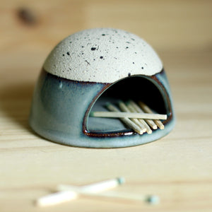 Ceramic Match Hut - Stormy Blue