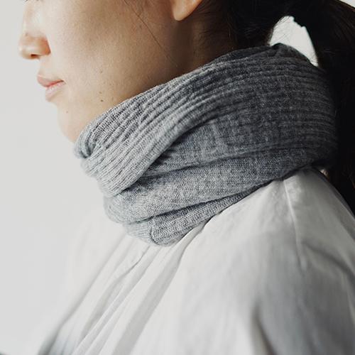 Merino Wool Snood Scarf  (Light Gray)