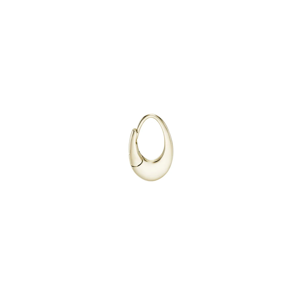 9k Pressed Oval Hoops - PAIR
