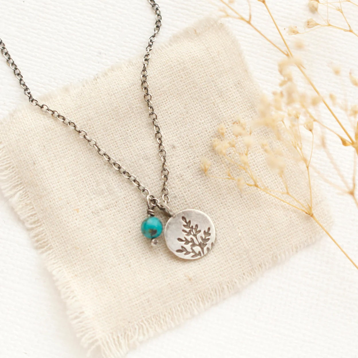 Mini Sprout Necklace with Turquoise