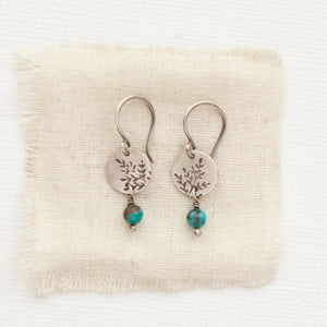 Mini Sprout Earrings with Turquoise