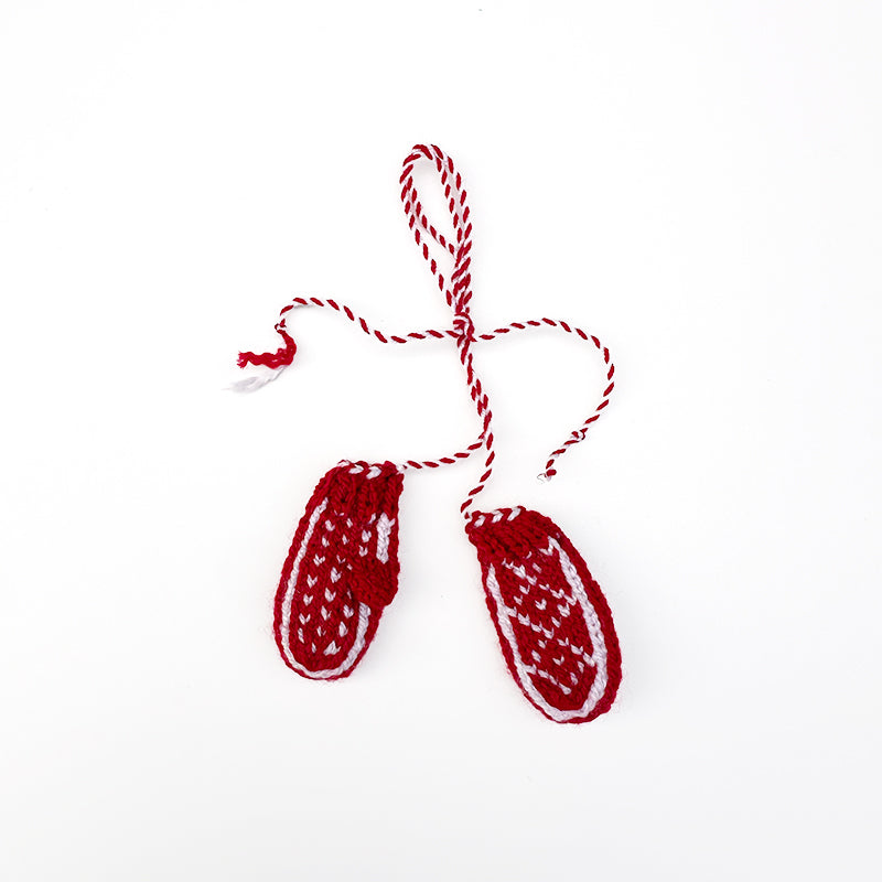 Knitted Red Mitten Ornament