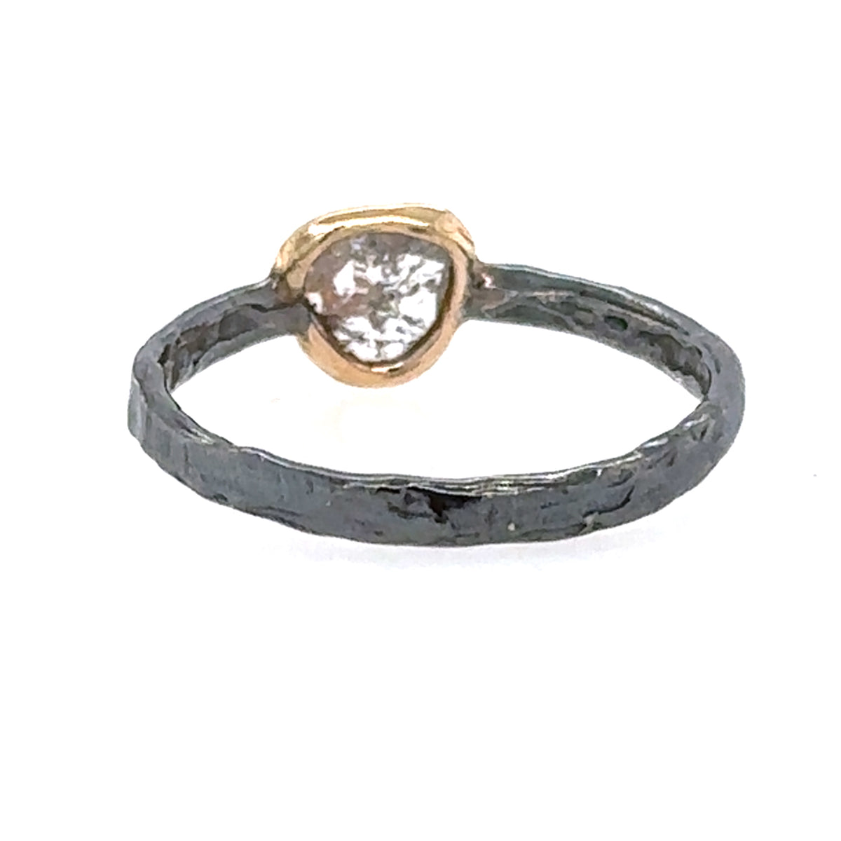 Molten Diamond Slice Solitaire Ring