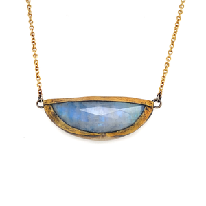 Moonstone Shield Fold Necklace