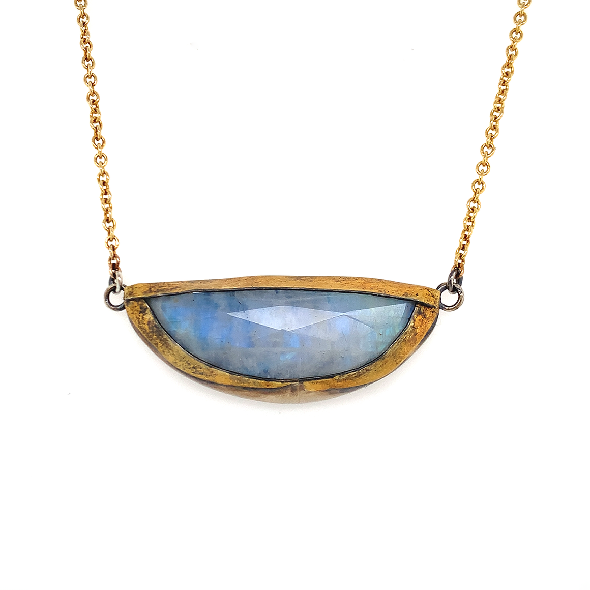 Moonstone Shield Fold Necklace