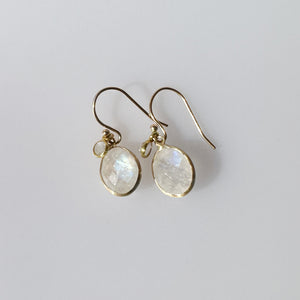 Oval Moonstone Charm Earring