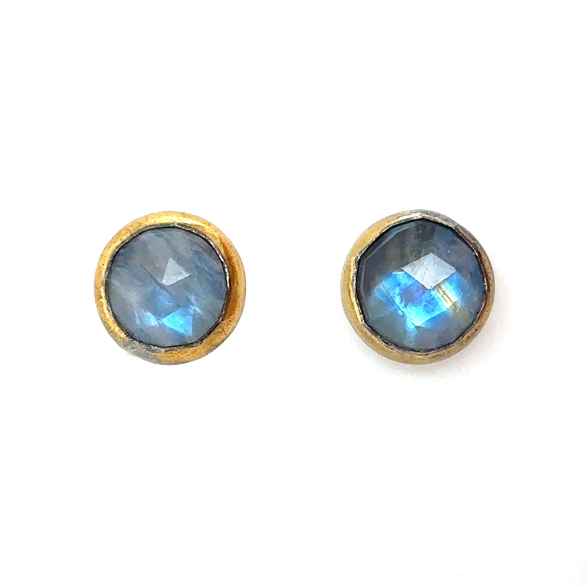 Rainbow Moonstone Keum-Boo Fold Studs