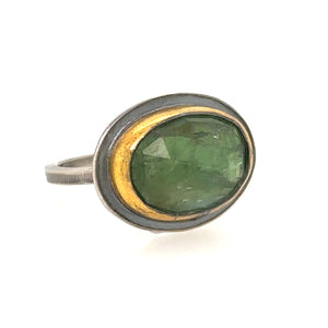 Green Kyanite East-West Ring