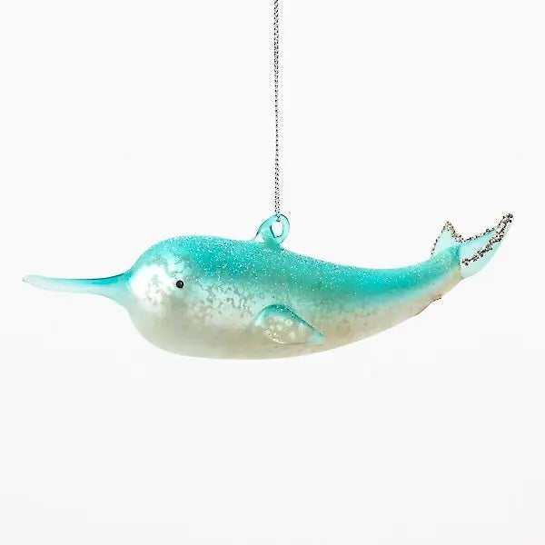 Narwhal Glass Ornament