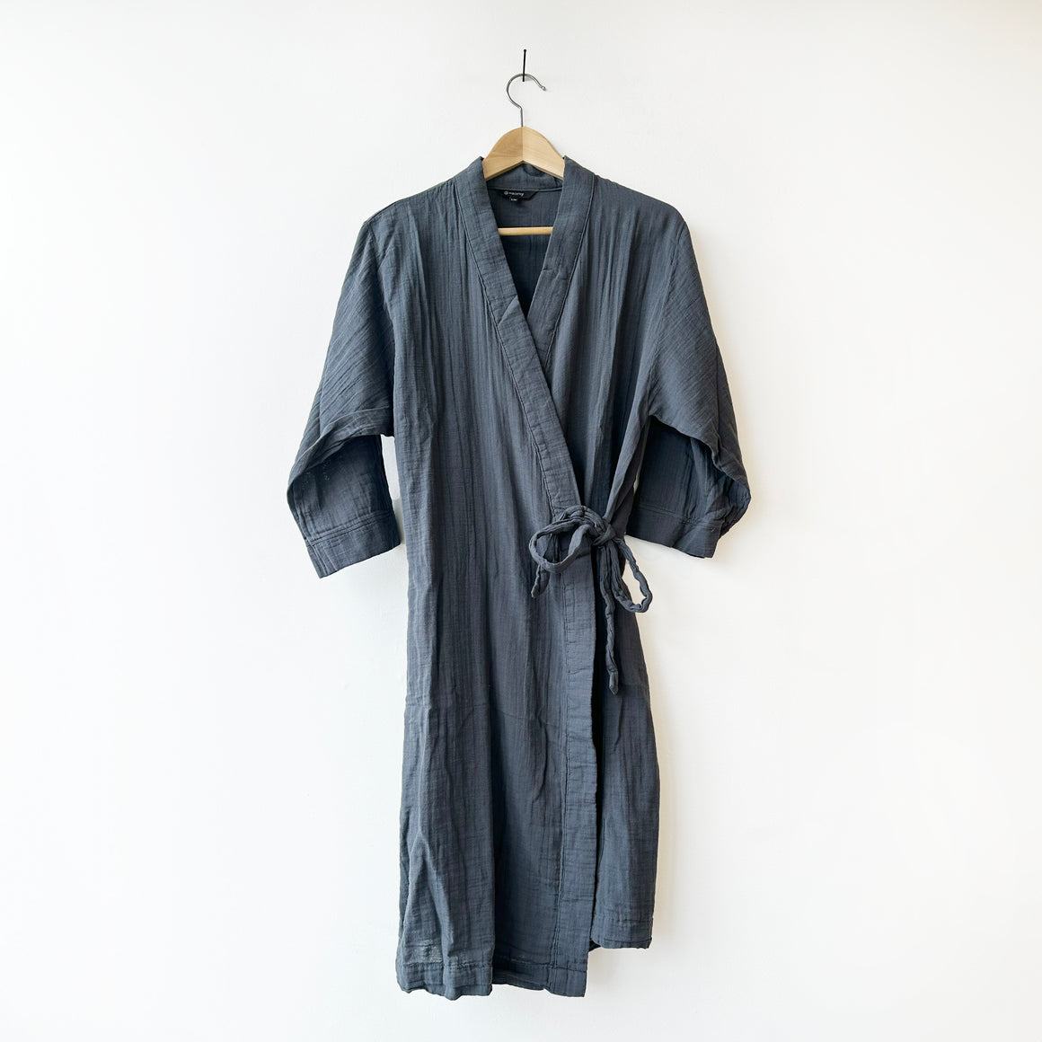 Cotton Kimono Robe - Navy