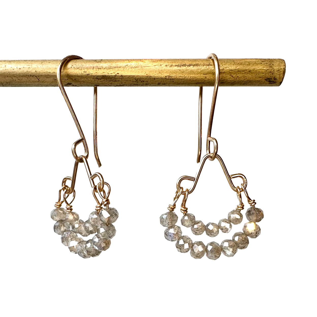 Mystic Labradorite + Vermeil Earrings - Chandelier