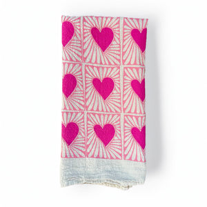 Hearts Tea Towel