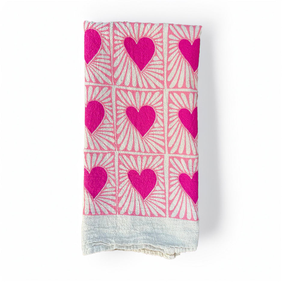 Hearts Tea Towel