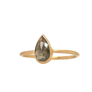 North-South Smoky Grey Diamond Ring