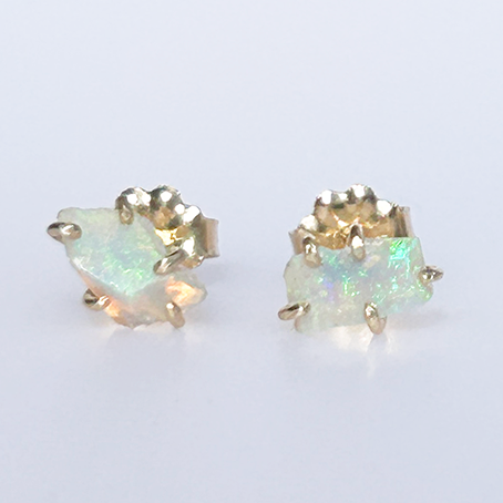14K Small Australian Opal Studs