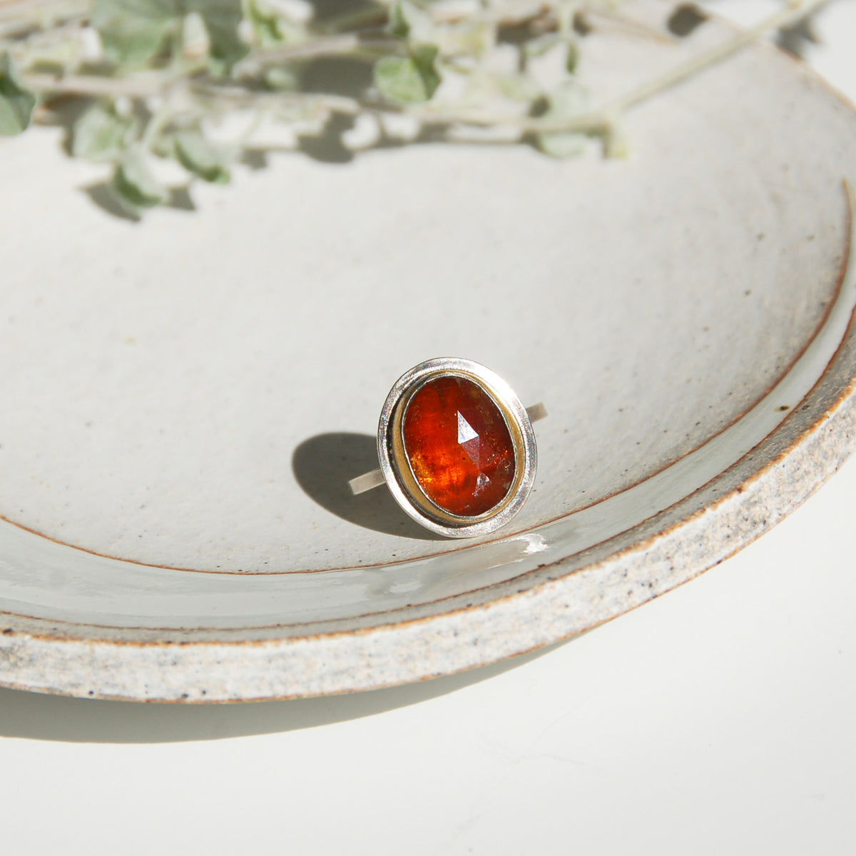 Ember Orange Kyanite Keum-Boo Rim Ring