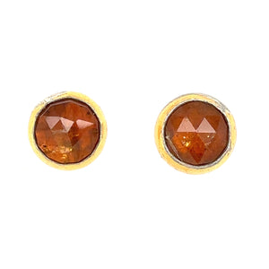 Orange Kyanite Keum-Boo Fold Studs