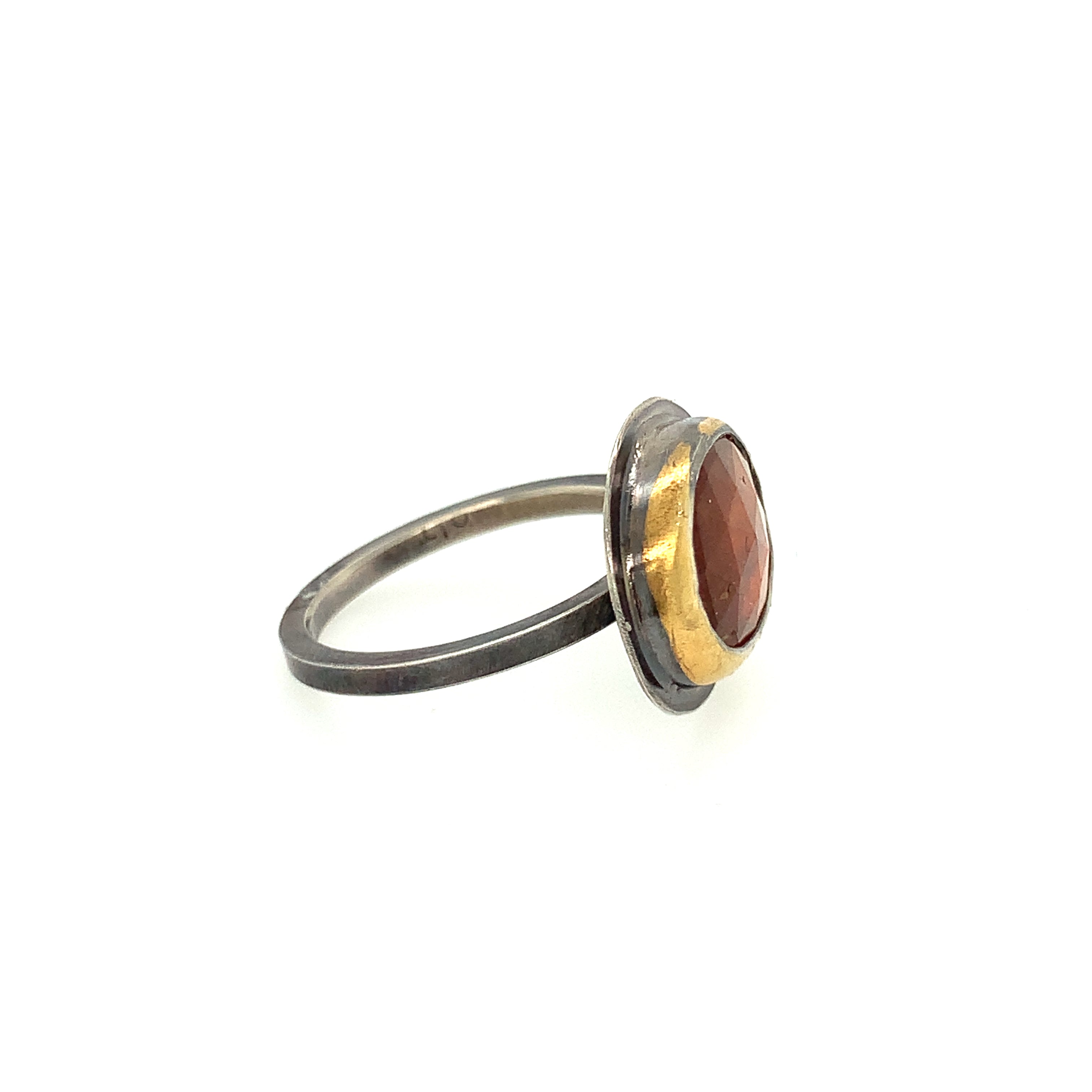 Golden Orange Kyanite Keum-Boo Ring