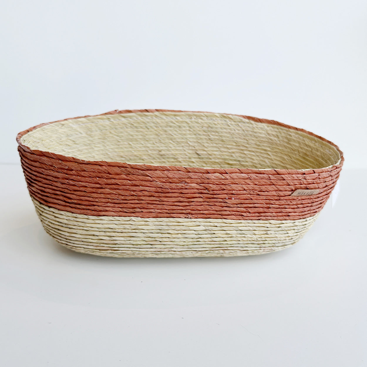 Small Oval Palm Basket - Petalo Stripe