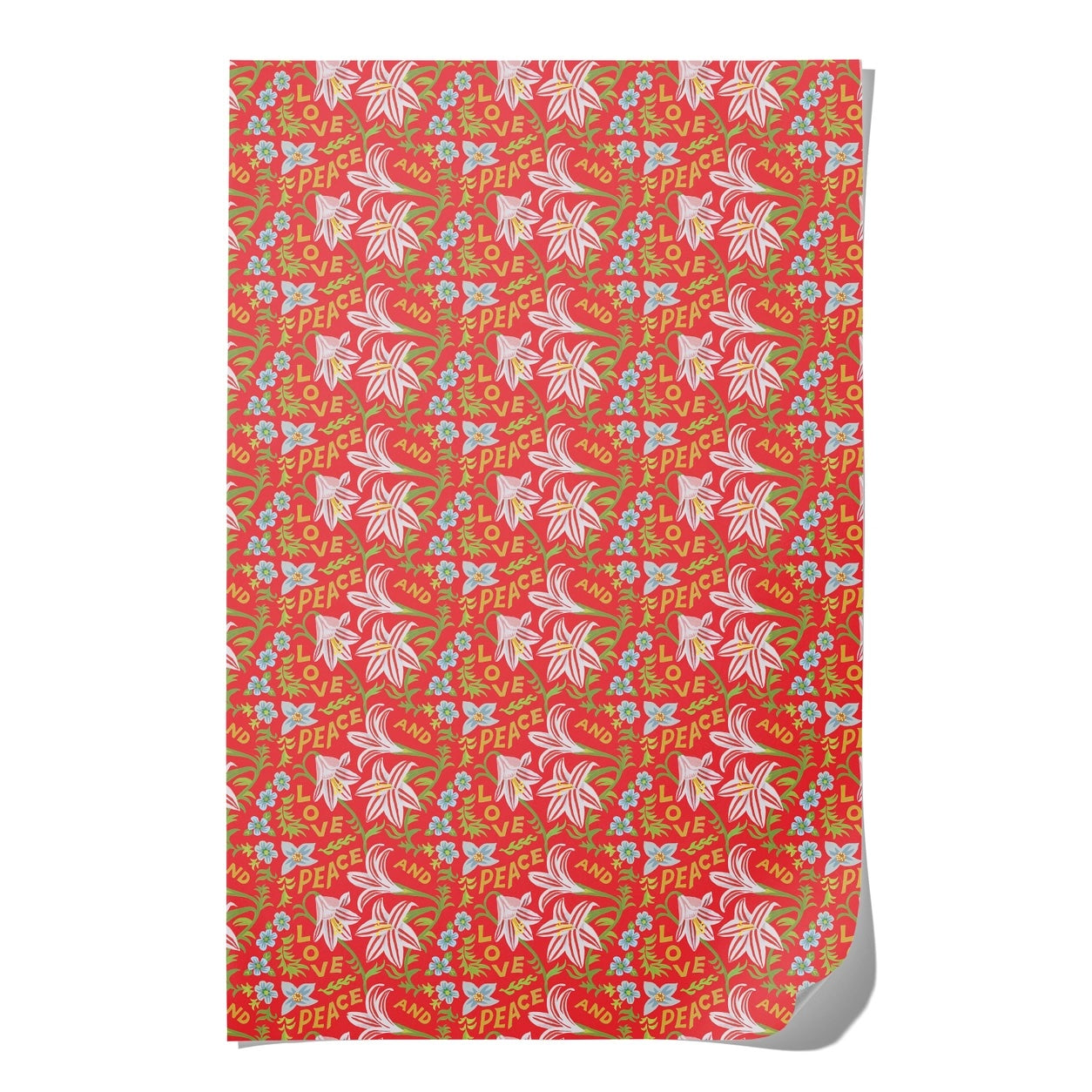 Peace + Love Amaryllis Holiday Gift Wrap