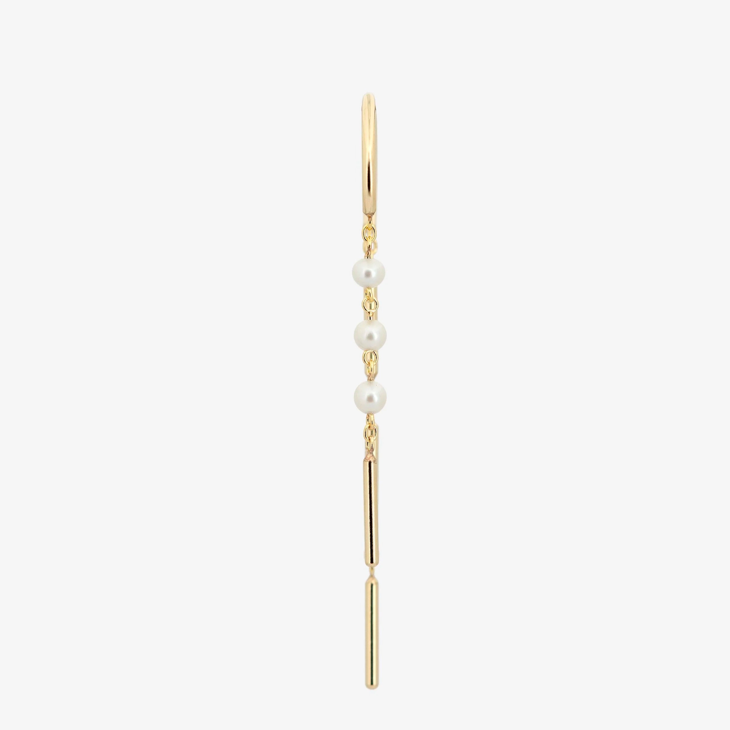 Gold Chime Earring With Pearls High - SINGLE