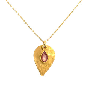 Pink Sapphire Gold Petal Necklace