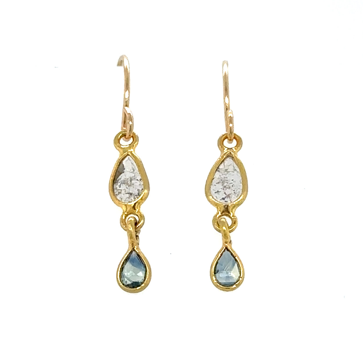 Phoebe Diamond Slice + Sapphire Earrings