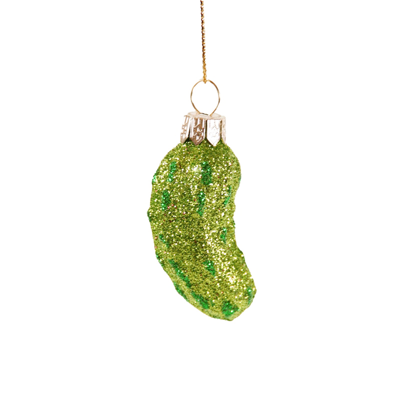 Pickle Sparkle Glass Ornament