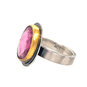 Light Pink Tourmaline Keum-Boo Ring