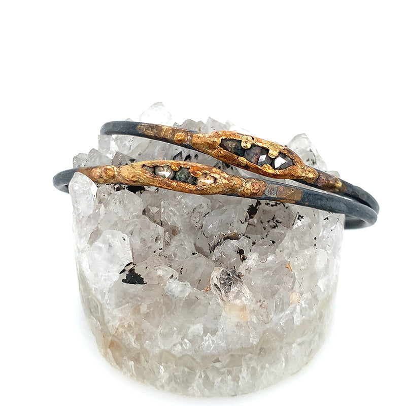 Triple Rose Cut Diamond Pod Cuff