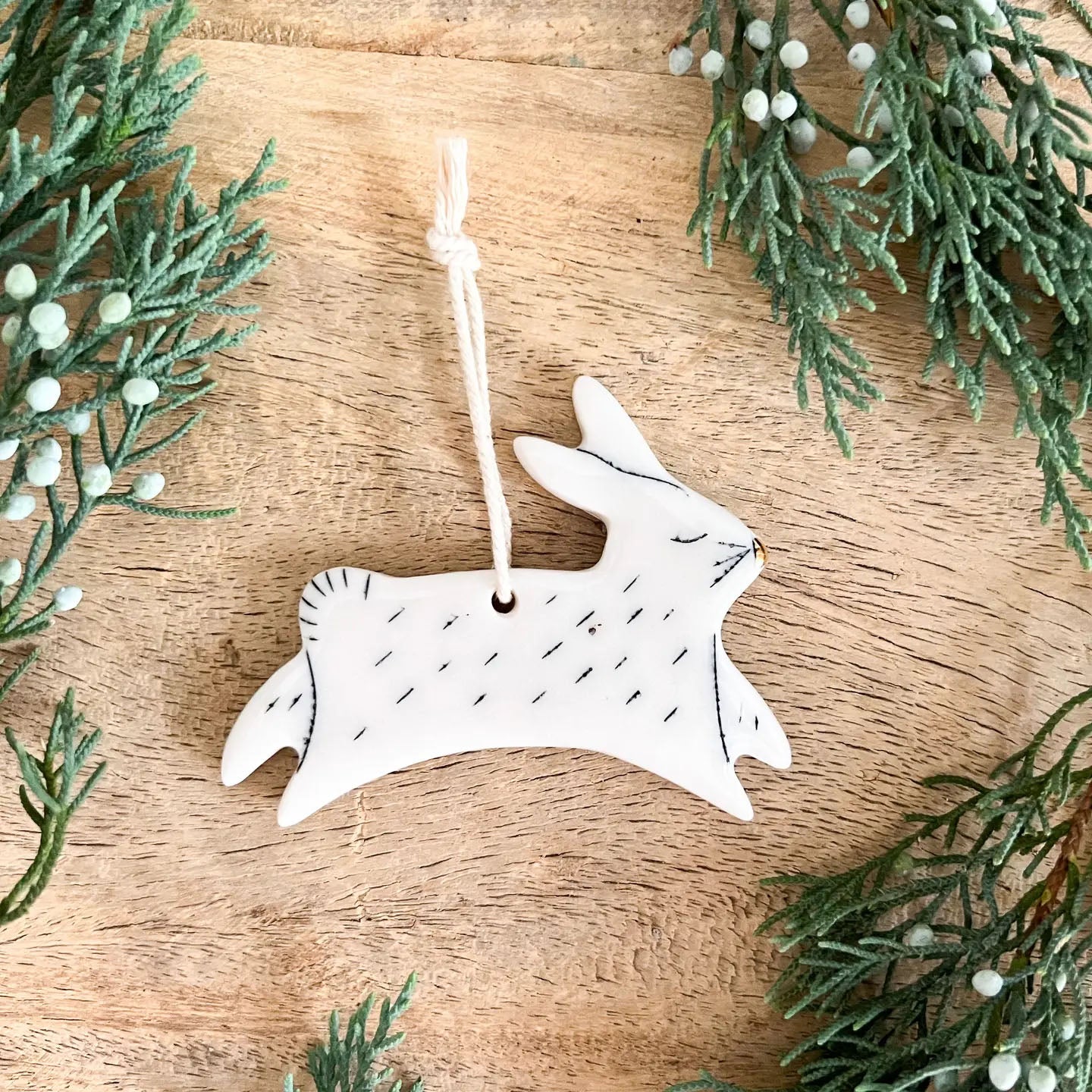 Porcelain Bunny Ornament