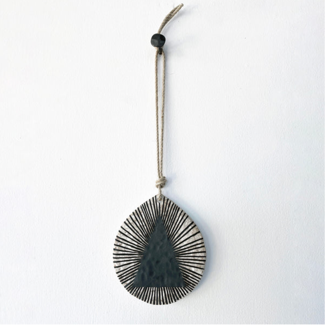 Large Teardrop Ornament - Portal Black Lines