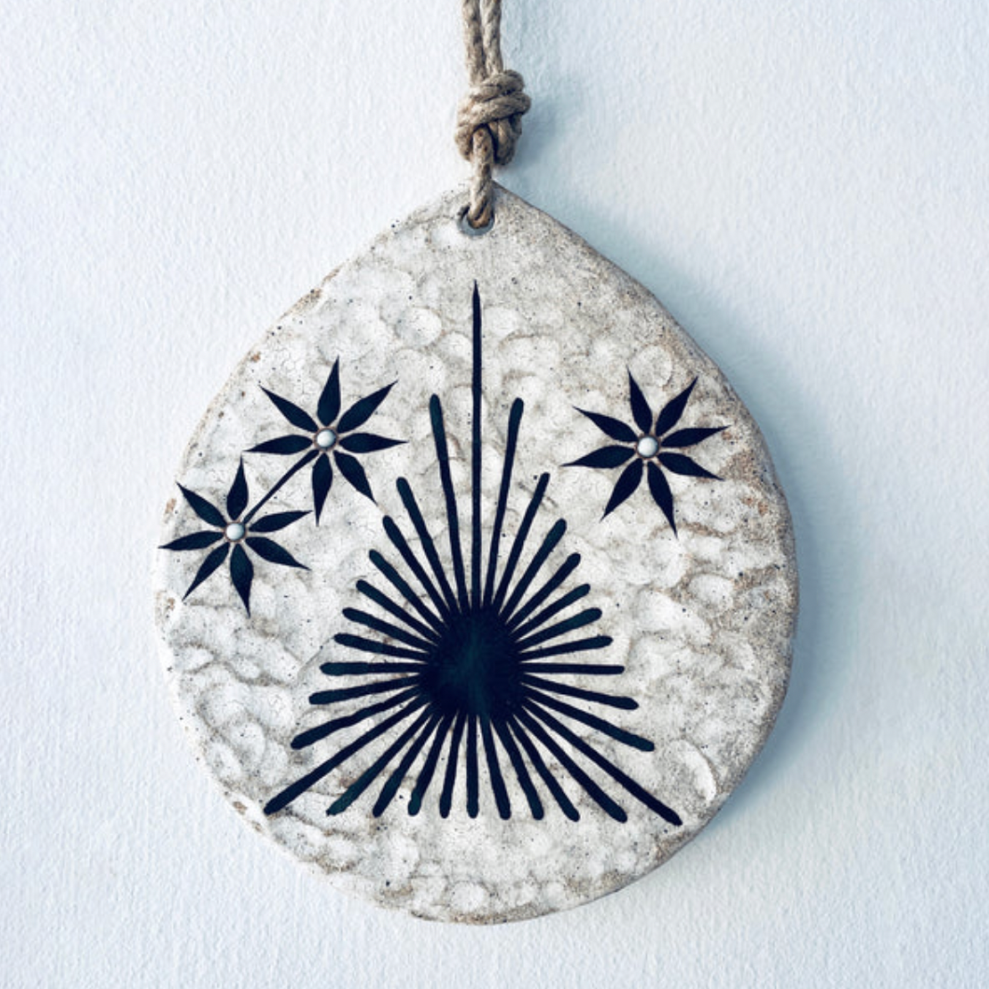 Large Teardrop Ornament - Portal Lines & Stars