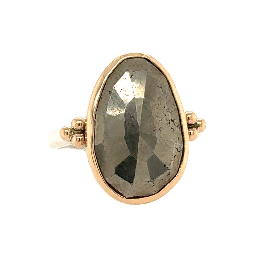 Pyrite + Bead Trio Ring