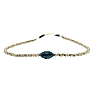 Pyrite + Dark Tourmaline Strand Bracelet