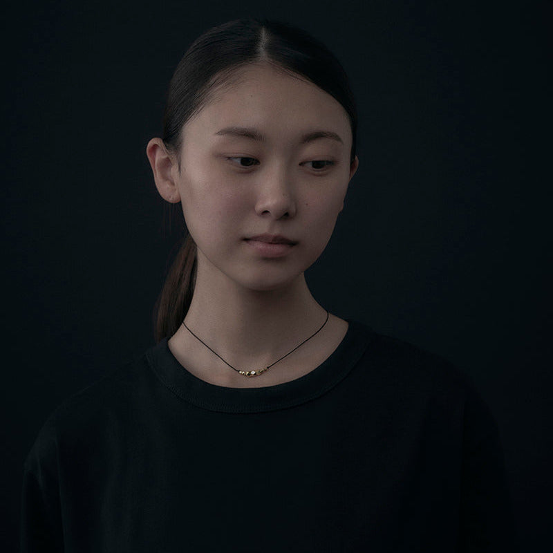 Faceted Bead Cluster Cord Necklace