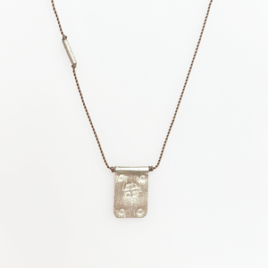 Silver Rectangle Talisman Necklace